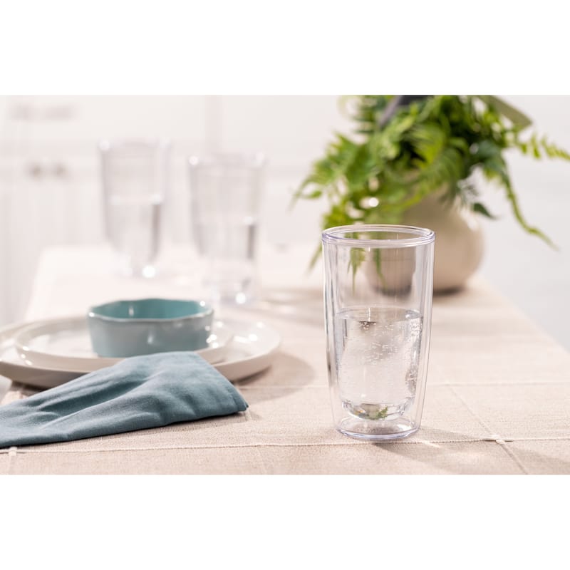 Tervis Crystal Clear Tabletop Made in USA Double Walled Insulated Travel Tumbler, Classic