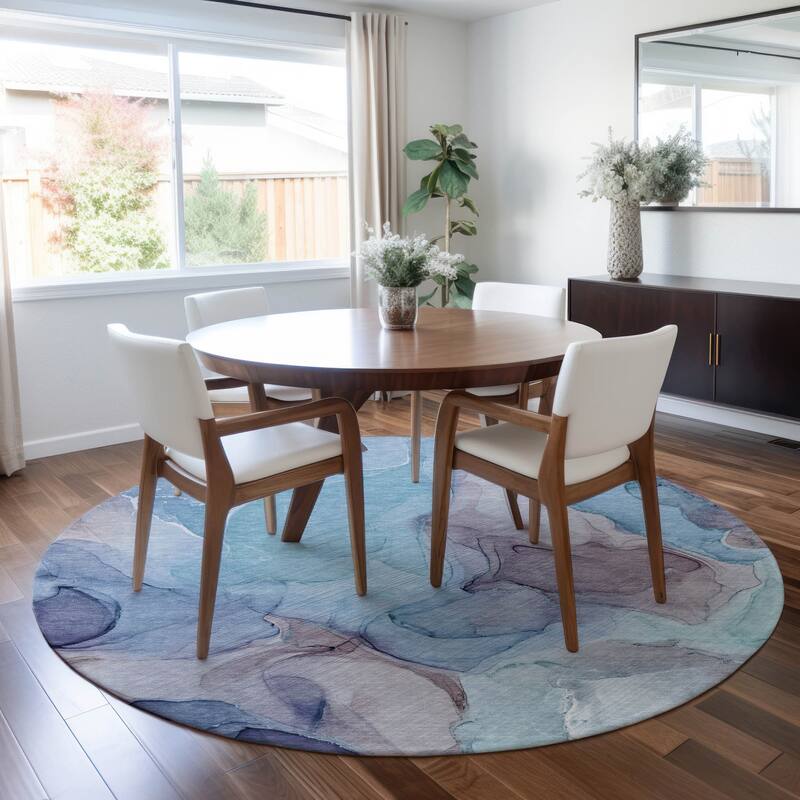 Dava Unique Abstract Weather Resistant Blended Style Outdoor Rug
