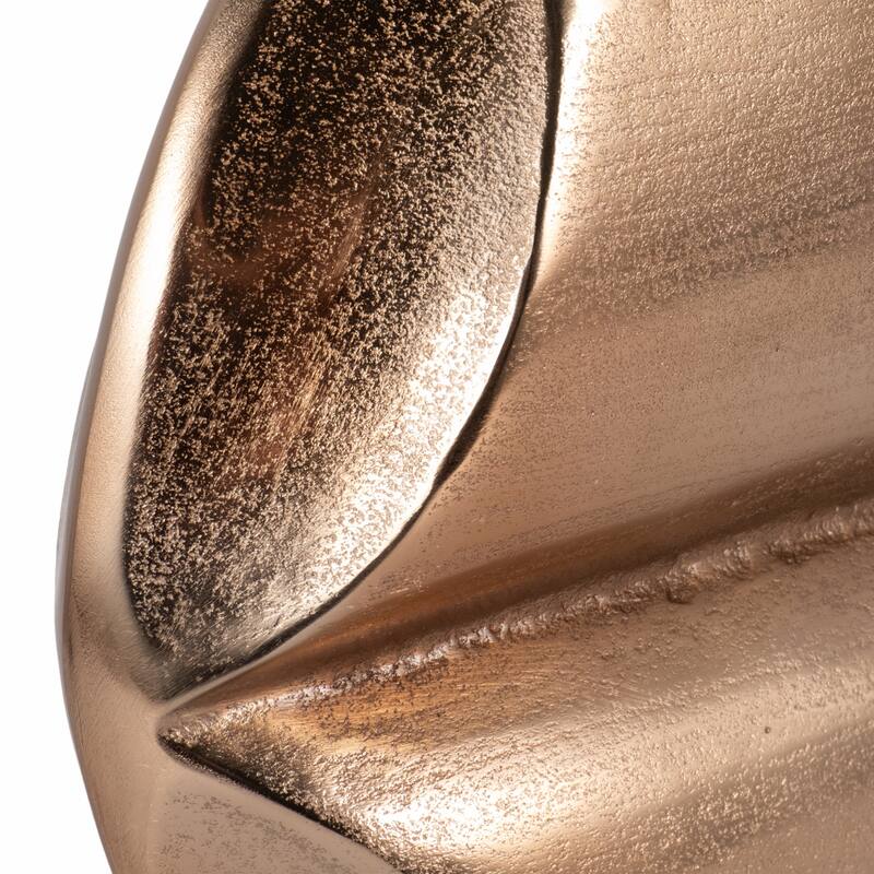 Metal Byram Slit Design Decorative Vase - Champagne, 14 in.