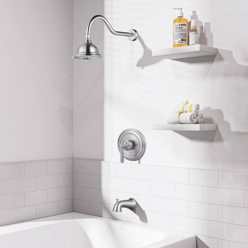 WOWOW Single Handle 1-Spray Tub and Shower Faucet with Valve Included