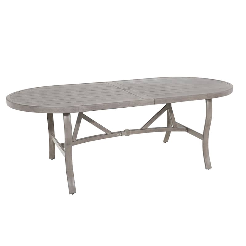 Aluminum Outdoor Oval Dining Table - Grey