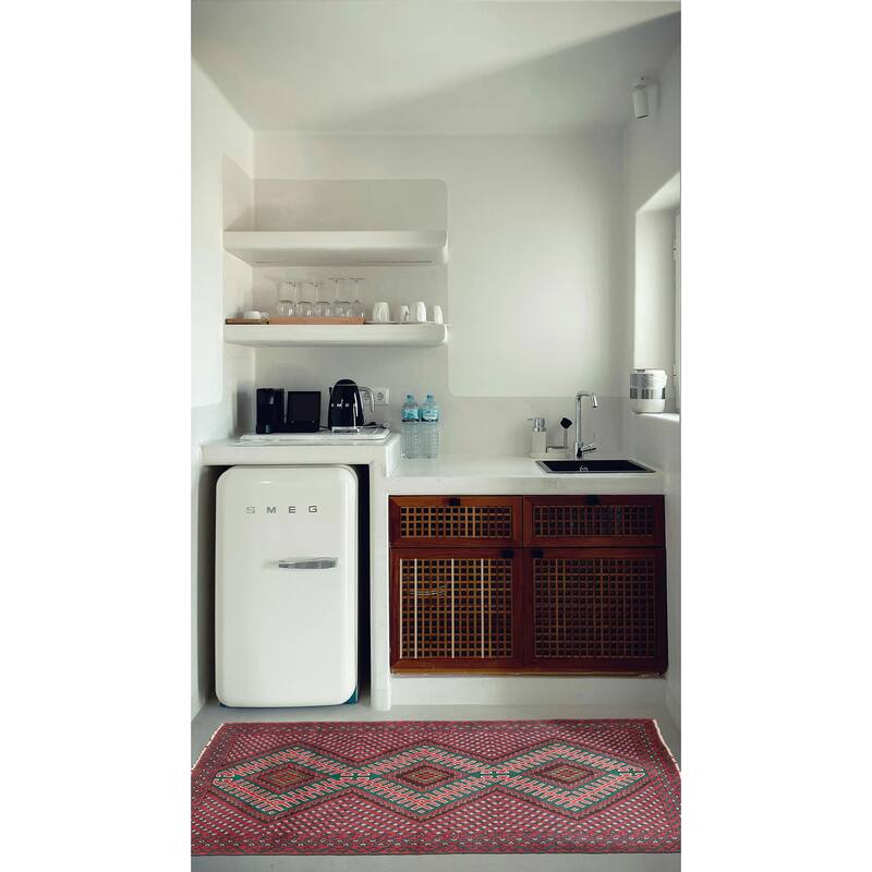 ECARPETGALLERY Hand-knotted Teimani Red Wool Rug - 2'11 x 4'11