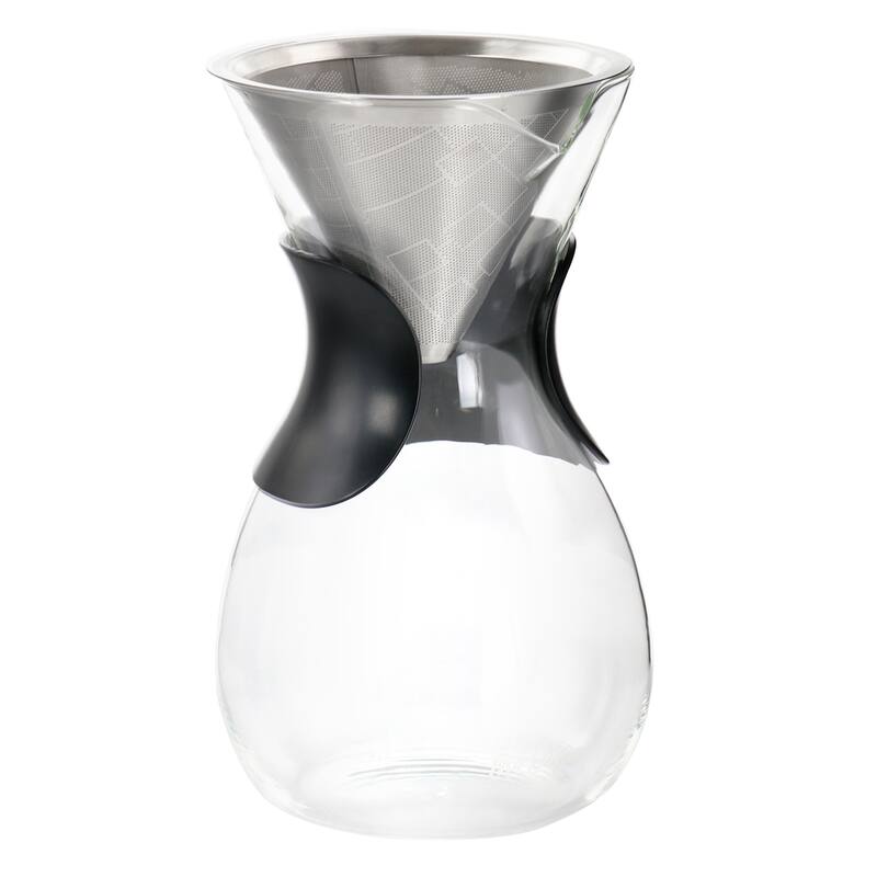 1 Liter Glass Pour Over Coffee Maker with Fine Mesh Filter - 1 Liter