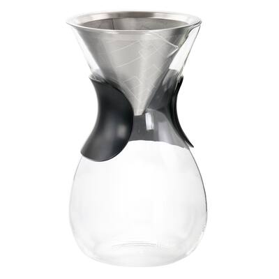 1 Liter Glass Pour Over Coffee Maker with Fine Mesh Filter - 1 Liter