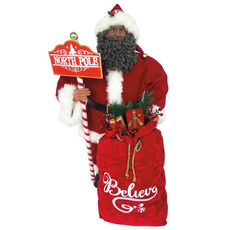 36" Black North Pole Santa