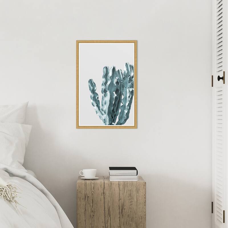 Boho Cactus No 2 by THE MIUUS STUDIO Framed Canvas Wall Art Print - Sylvie Bright Gold