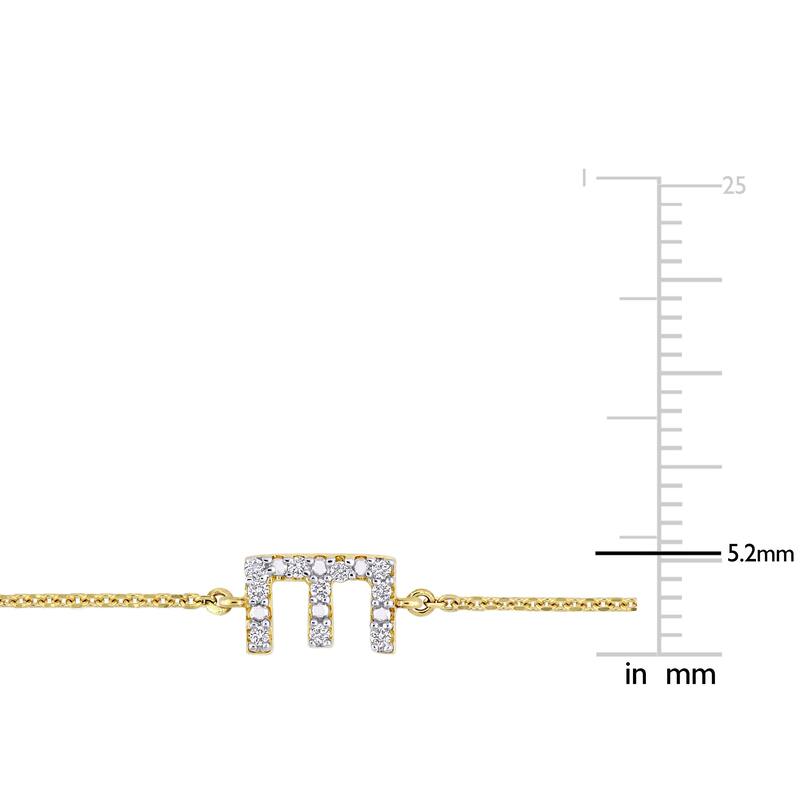 Miadora Diamond Accent A to Z Initial Station Necklace in 14k Yellow Gold