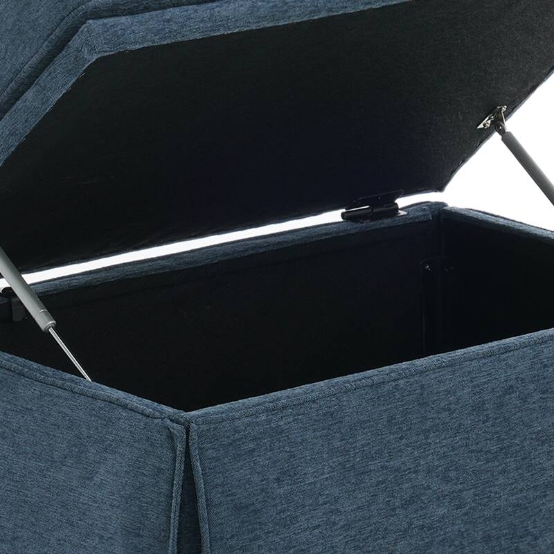 Modern Chenille Swivel Armchair and Storage Ottoman