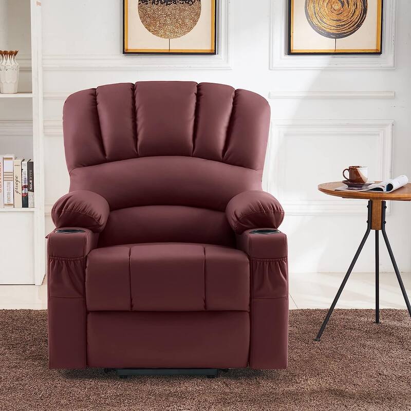 MCombo Power Lift Recliner Chair, Massage and Heat for Elderly, Extended Footrest,Cup Holders, USB Ports 7095