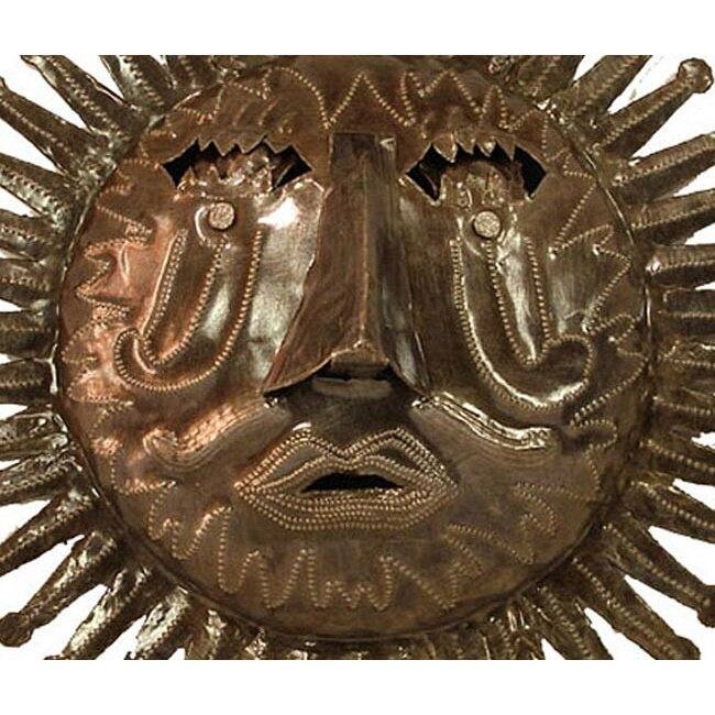 Recycled Oil Drum Natural Sun Wall Art , Handmade in Haiti