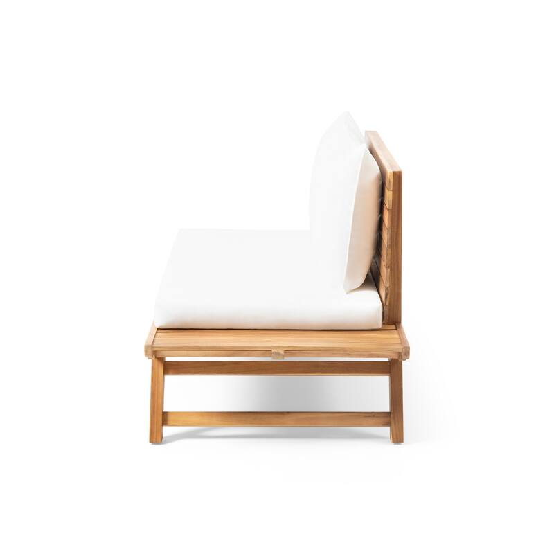 Sedona Outdoor Cushioned Acacia Loveseat by Christopher Knight Home