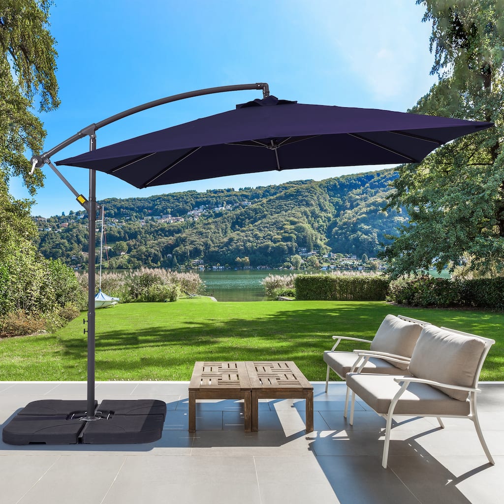 BONOSUKI 8.2Ft Outdoor Offset Umbrella w/Steel Frame,Angle Adjustment