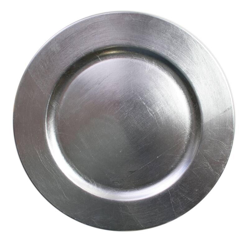 Silver Round Charger Plate 13" Set of 12 - 13" Dia x 0.5" H