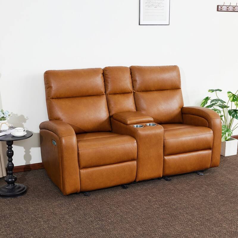 Zero Wall Recliner Loveseat with USB & Type-C Dual Ports, for Small Space, Living Room