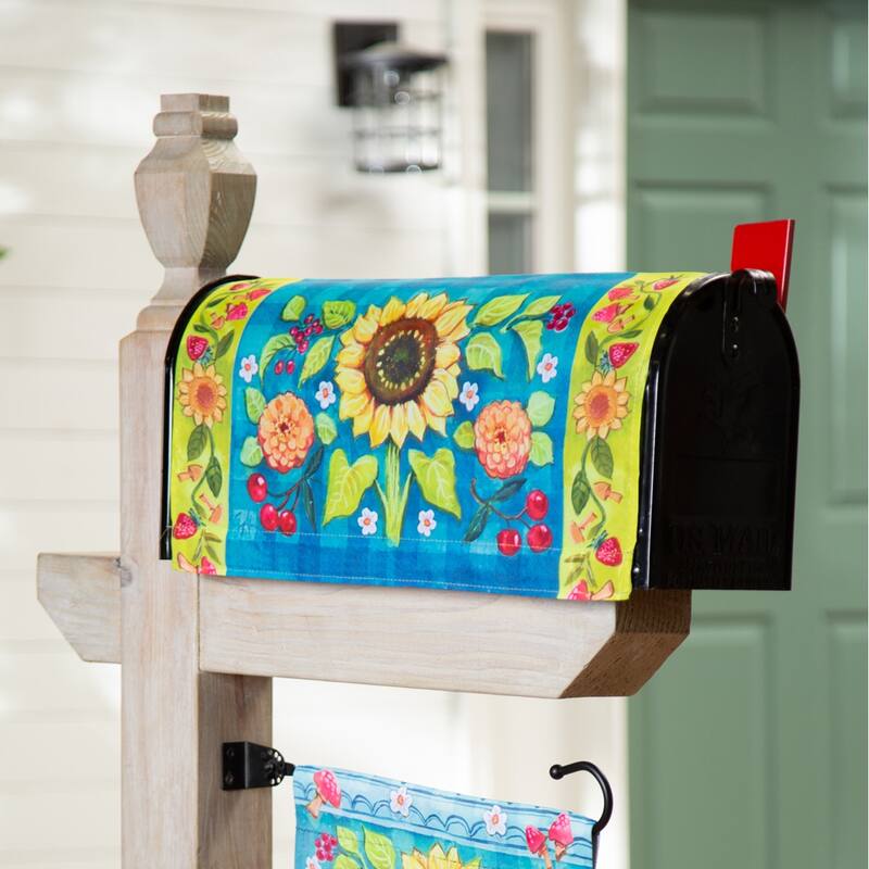 Folk Sunflower Mailbox Cover