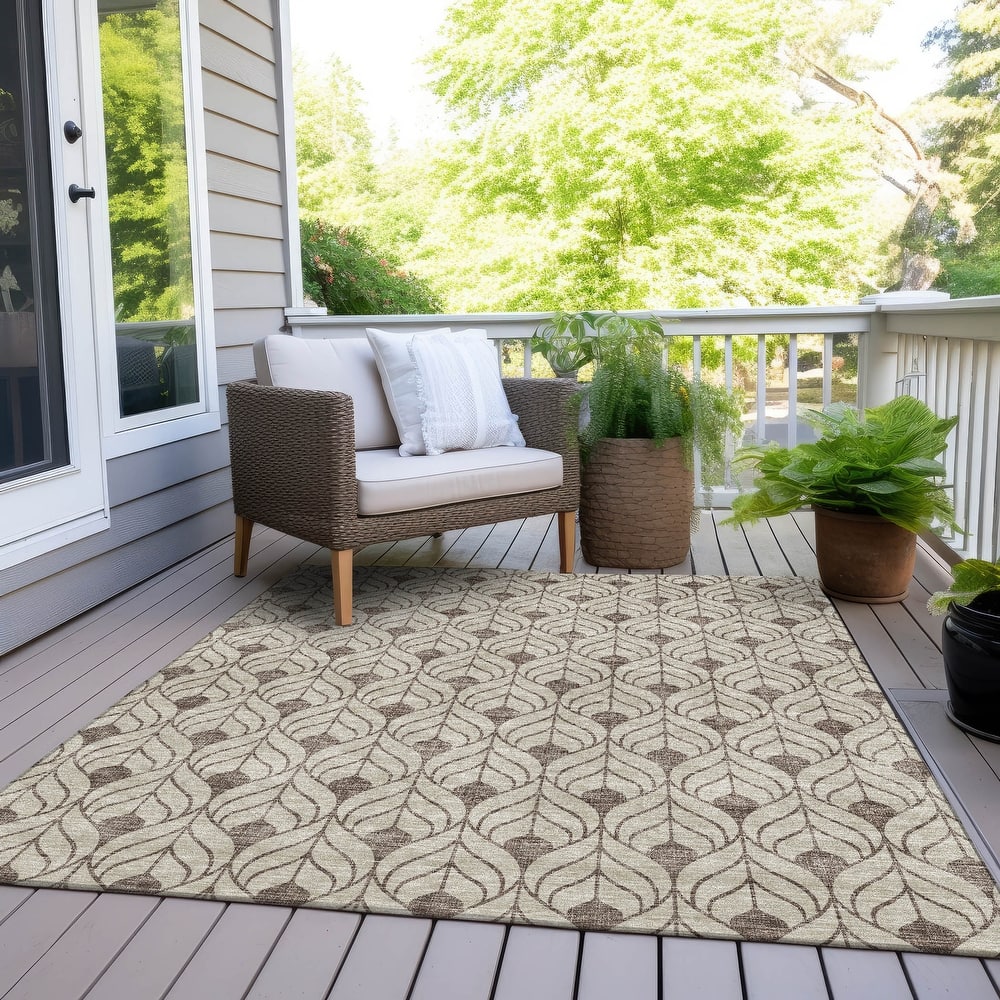 Machine Washable Indoor/ Outdoor Chantille Contempoary Geo Rug