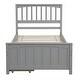 preview thumbnail 12 of 16, Stylish Twin Size Wood Platform Bed with Trundle - Solid Construction, Available in White/Gray
