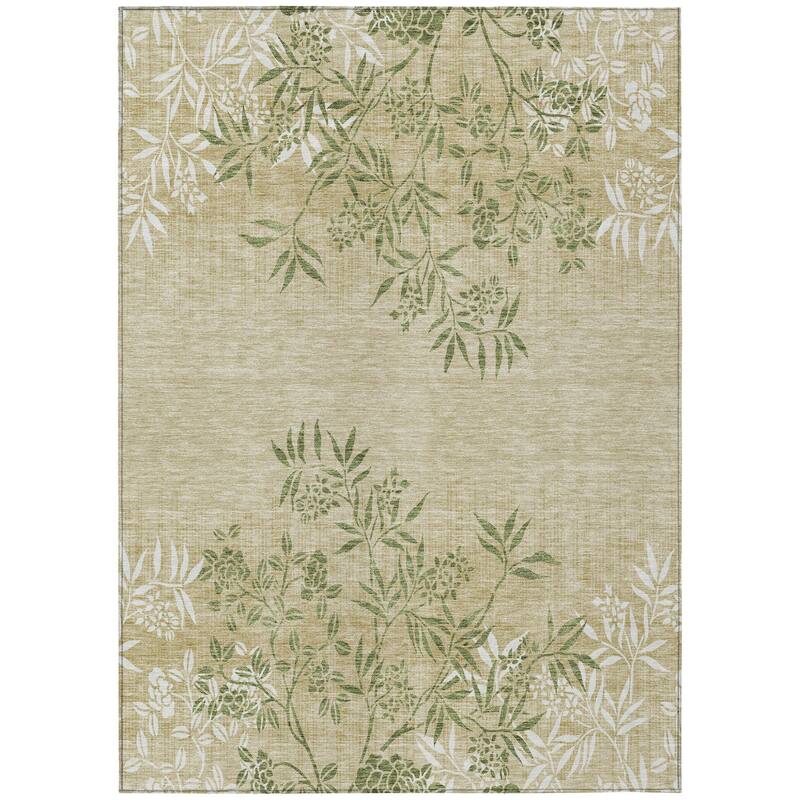 HomeRoots Floral Transitional Rectangle Outdoor Rug