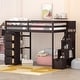 preview thumbnail 23 of 30, Kids Twin Size Loft Bed with Storage Drawers and Built-in Stairs Cabinet, Wooden Bed Frame with Guardrails and Shelving