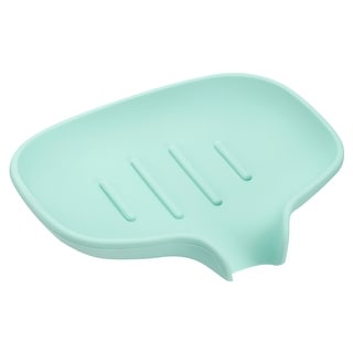 Soap Dish with Drain Tray, Silicone Self Draining Waterfall Soap