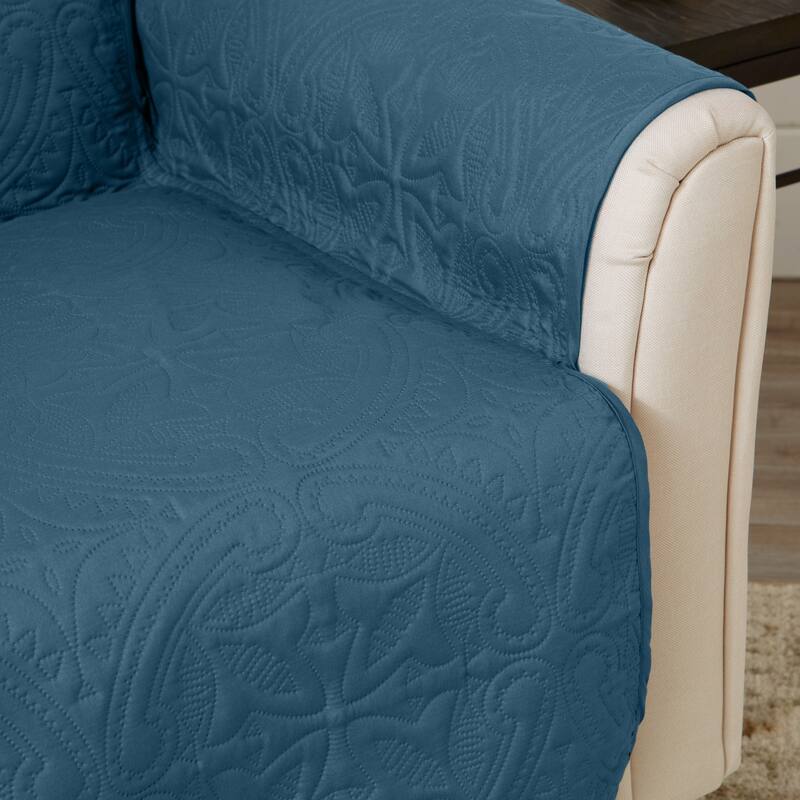 Reversible Chair Cover Quilted Pet Furniture Protector Slipcover