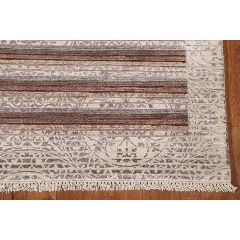 Abstract Accent Rug Hand-Knotted Modern Wool Carpet - 2'9"x 4'11"