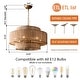preview thumbnail 7 of 14, Bohemian Brown Hemp Rope Tiered Drum Chandelier Light - 23.62" W x 15.16" H
