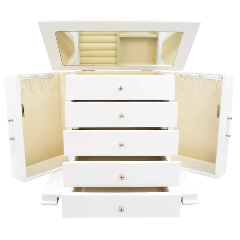 White Modern Wood Jewelry Box
