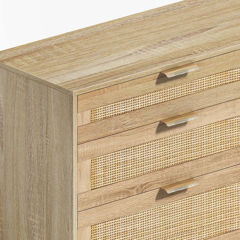 59" Rattan Dresser with 6 Drawer for Bedroom