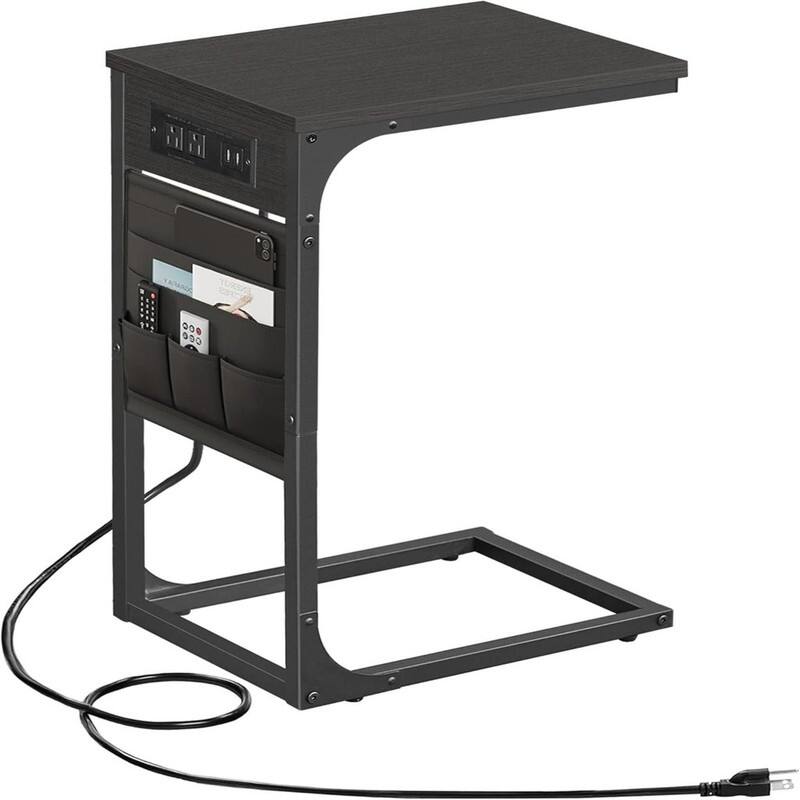 C Shaped End Table - Black