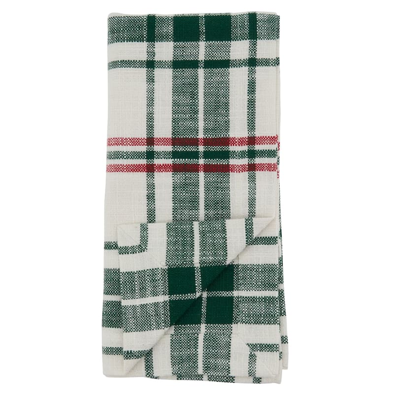 Cloth Table Napkins With Plaid Design (Set of 4)