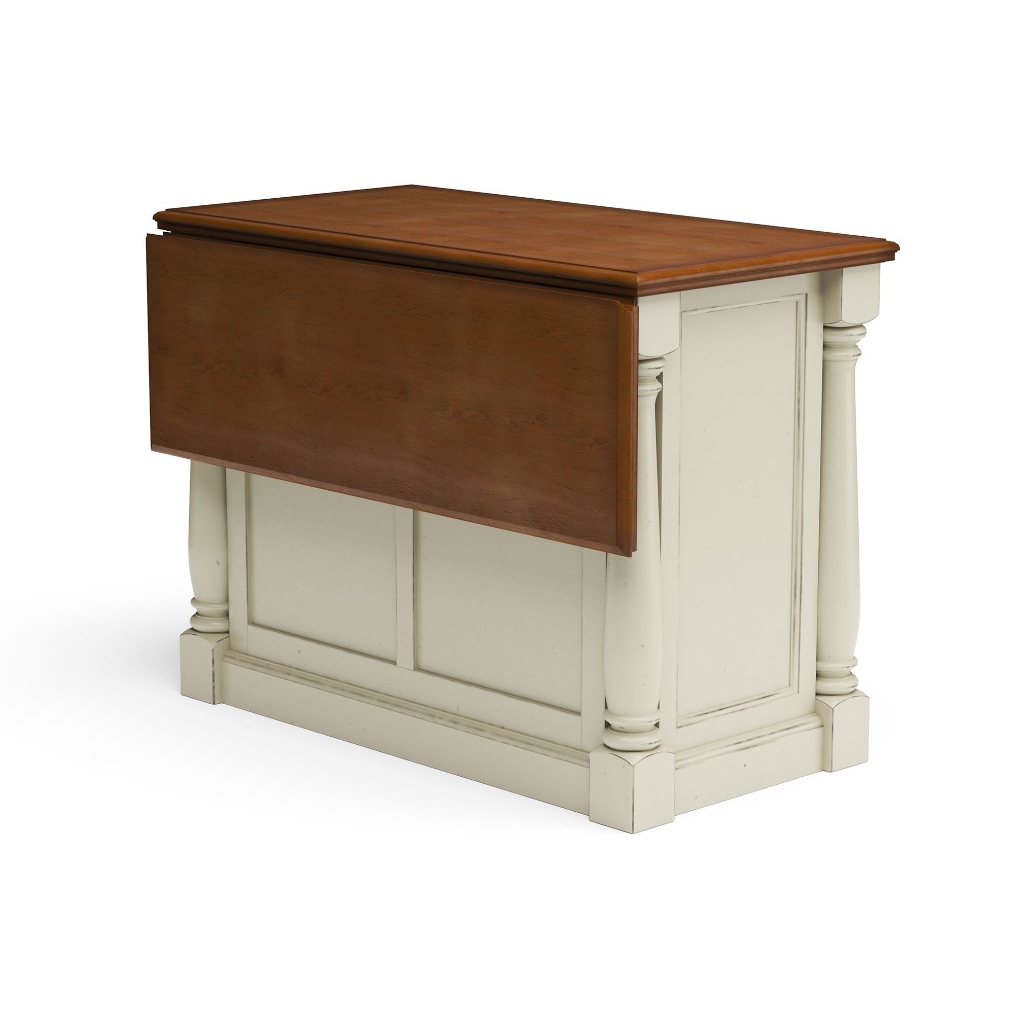 Monarch white kitchen island with seating outlet