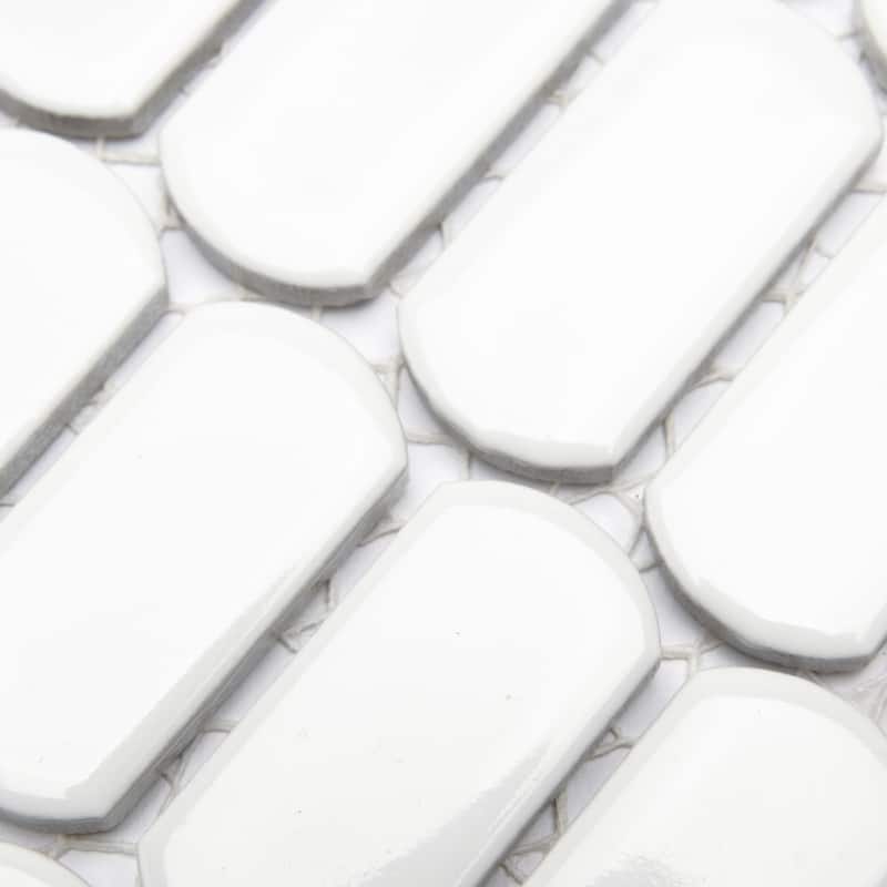 Merola Tile Hudson Capsule Glossy White 12-1/4" x 13-1/8" Porcelain Floor and Wall Tile