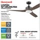 preview thumbnail 16 of 33, 52" Honeywell Lynton Indoor/Outdoor Ceiling Fan with Color Changing LED Light, Remote Control, High Performance Blades