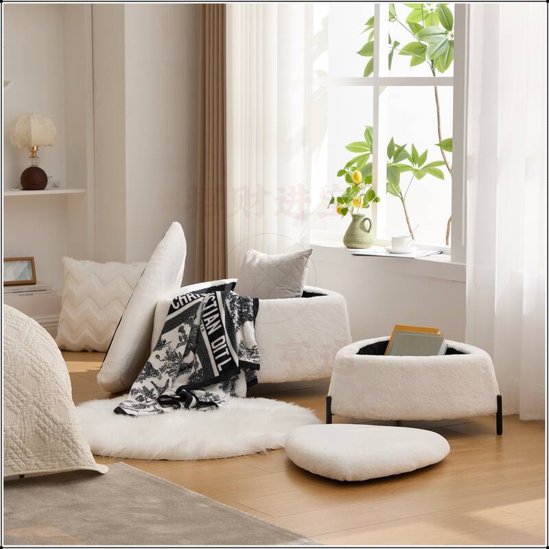 29.9"Wide 2 - Piece Upholstered Storage Ottoman Set