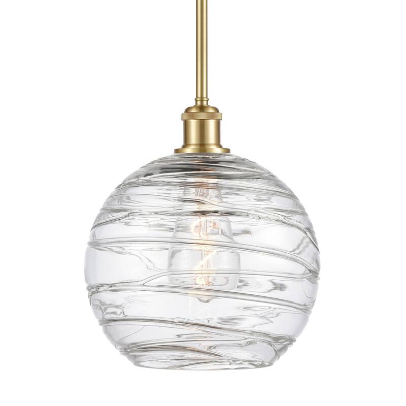Innovations Lighting 516-1S-13-10 Athens Pendant Athens 10" Wide - Clear Deco Swirl / Satin Gold