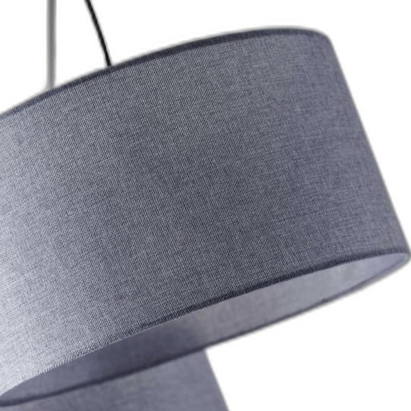 Modern 91" Tree Floor Lamp with 3 Lights Grey Linen Drum Shade and Silver Metal Body for Living Room - 91”H x 71”W x 61.75”D
