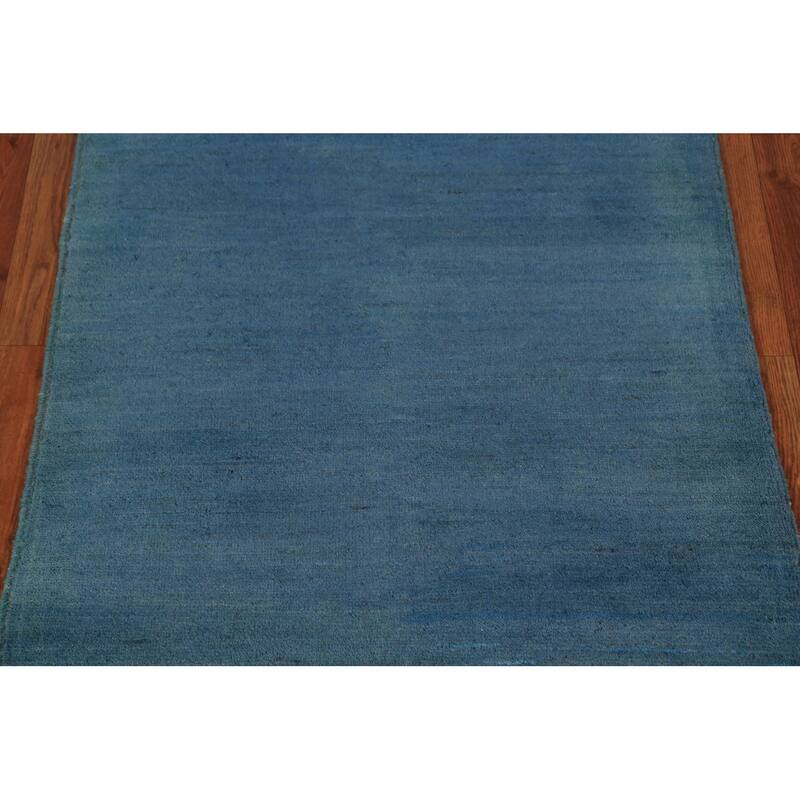 Blue Gabbeh Oriental Rug Handmade Wool Carpet - 2'10" x 4'11"