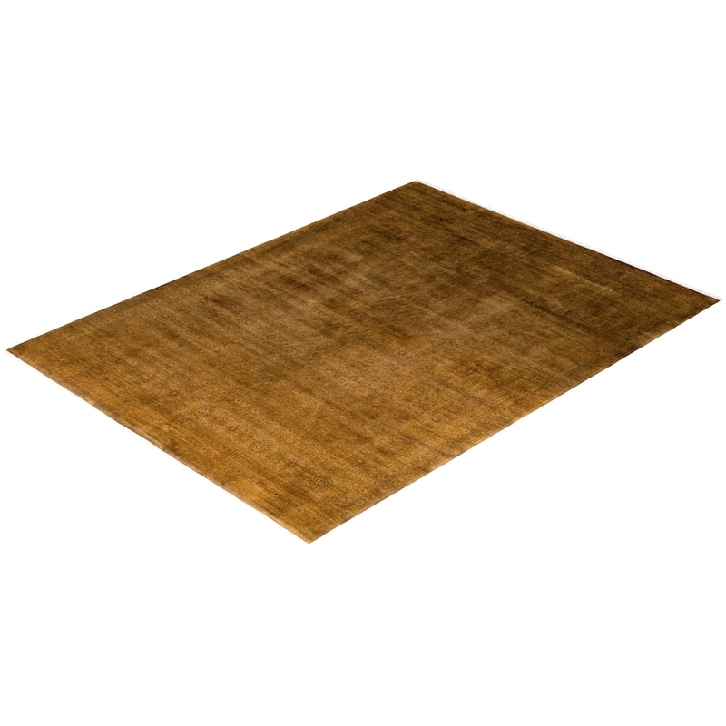 Overdyed One-of-a-Kind Hand-Knotted Area Rug - Gold - 9' 0" x 12' 0"