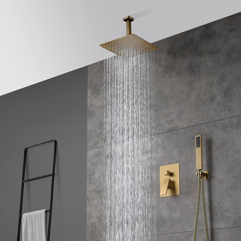 2 Function 10-inch Ceiling Mount Dual Shower Heads Shower System