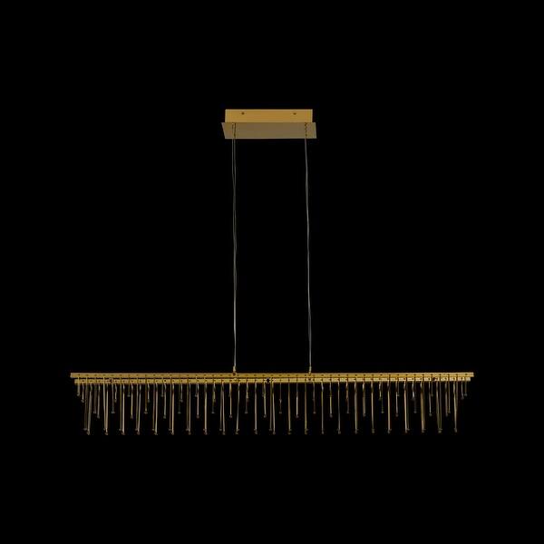 slide 2 of 4, Golden Lighting 5461-LP48 Lucerna 5" Wide Linear Pendant Stainless Steel Gold