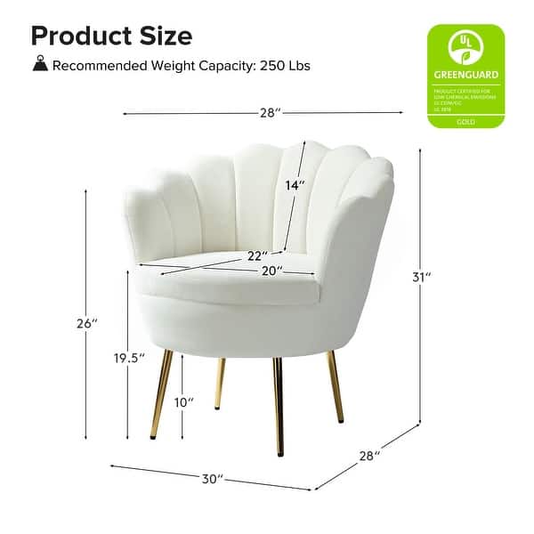 dimension image slide 9 of 18, HULALA HOME Xabier Cute Modern Upholstered Barrel Chair Accent Chair with Tufted Back