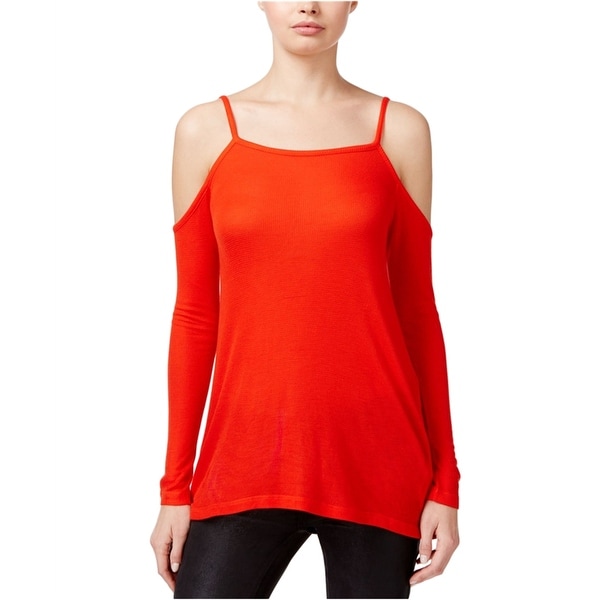 Kensie Womens Cold Shoulder Pullover Blouse Red Small Bed Bath Beyond 41856937