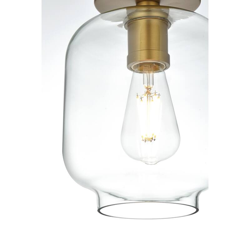 Collins 1-light Glass Cylinder Shade Flush Mount Fixture