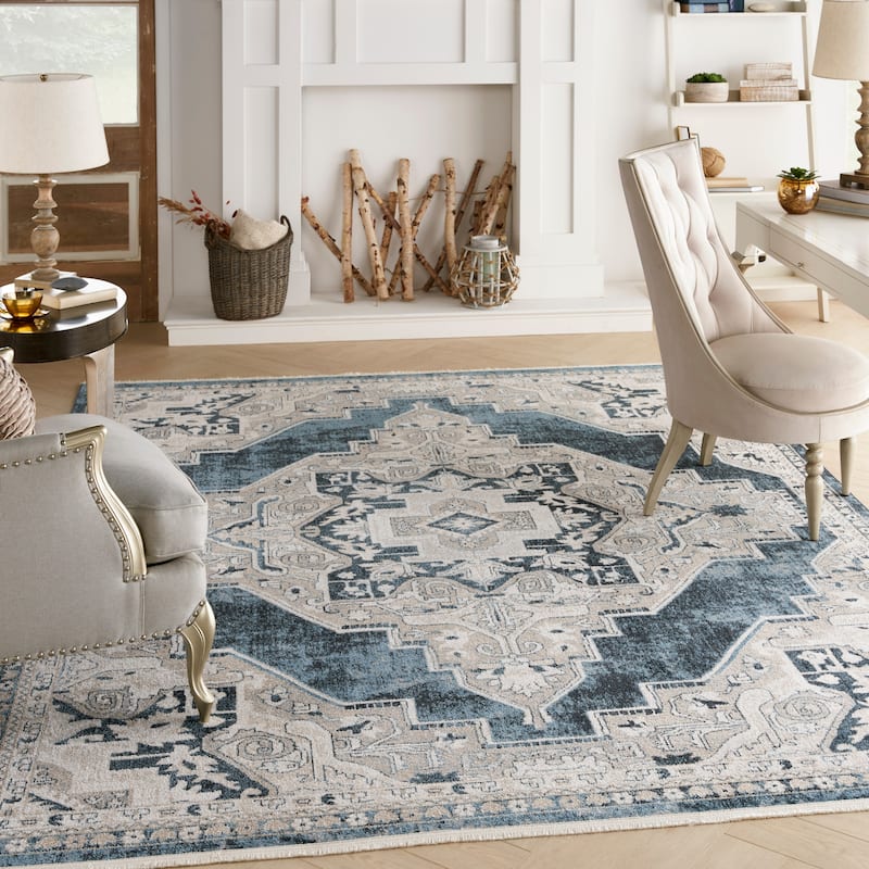 Nourison Geneva Traditional Bordered Area Rug.