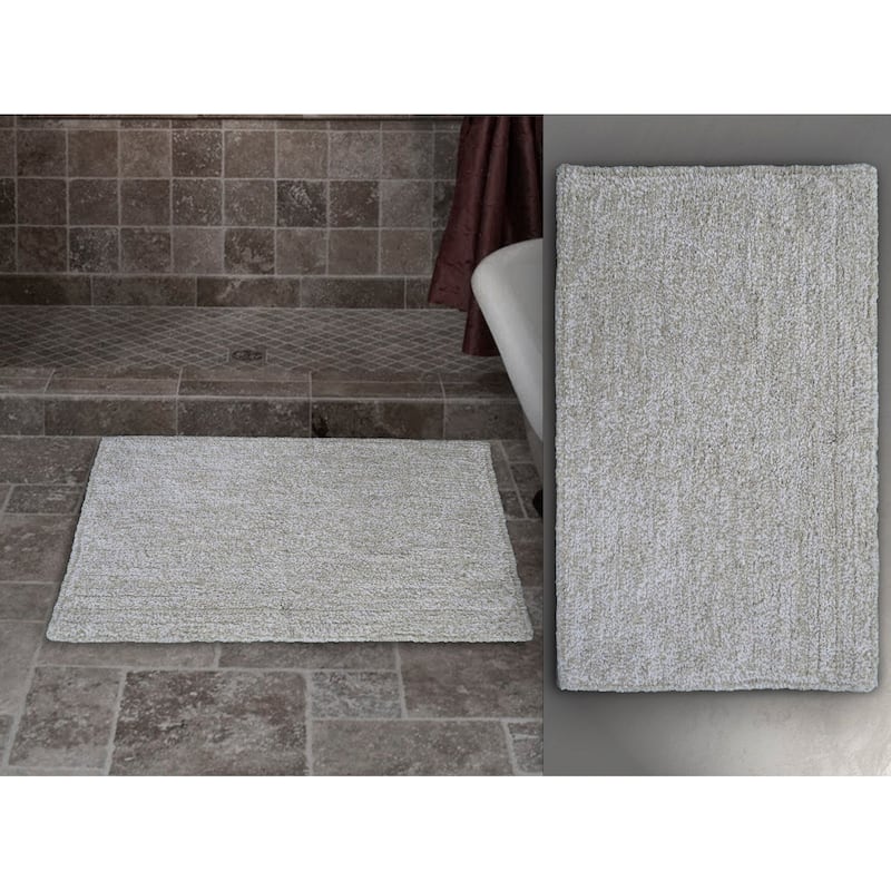 Vibhsa Ivory & White Color Plain Bath Rug 20" x 32"