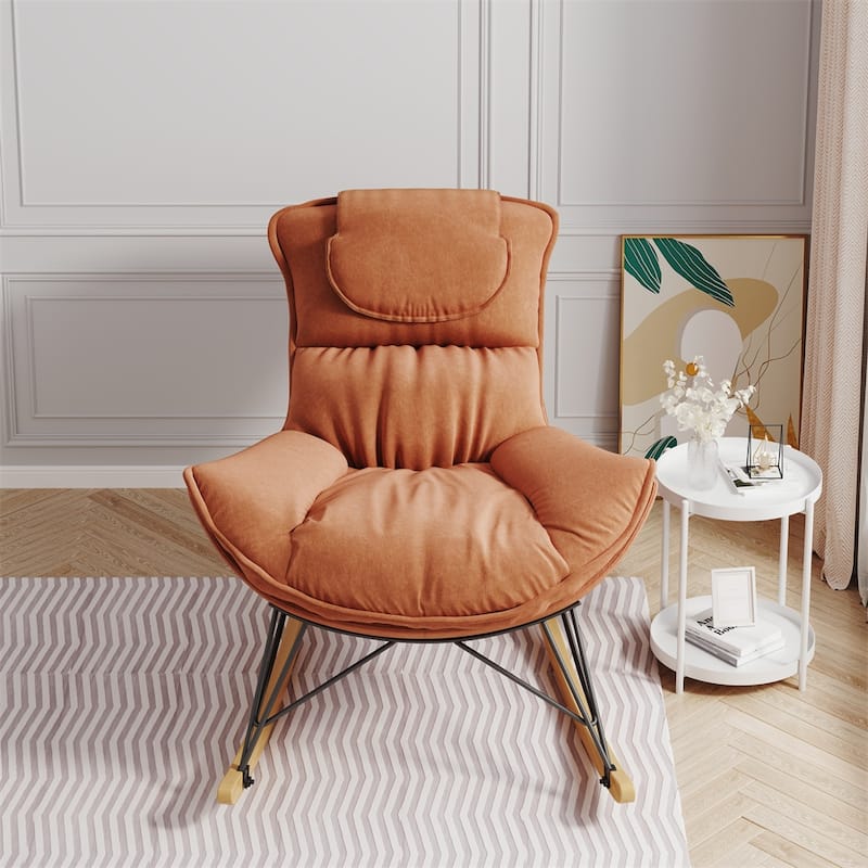 Leisure Single Rocking Chair, Detachable and Washable Seat Cushion