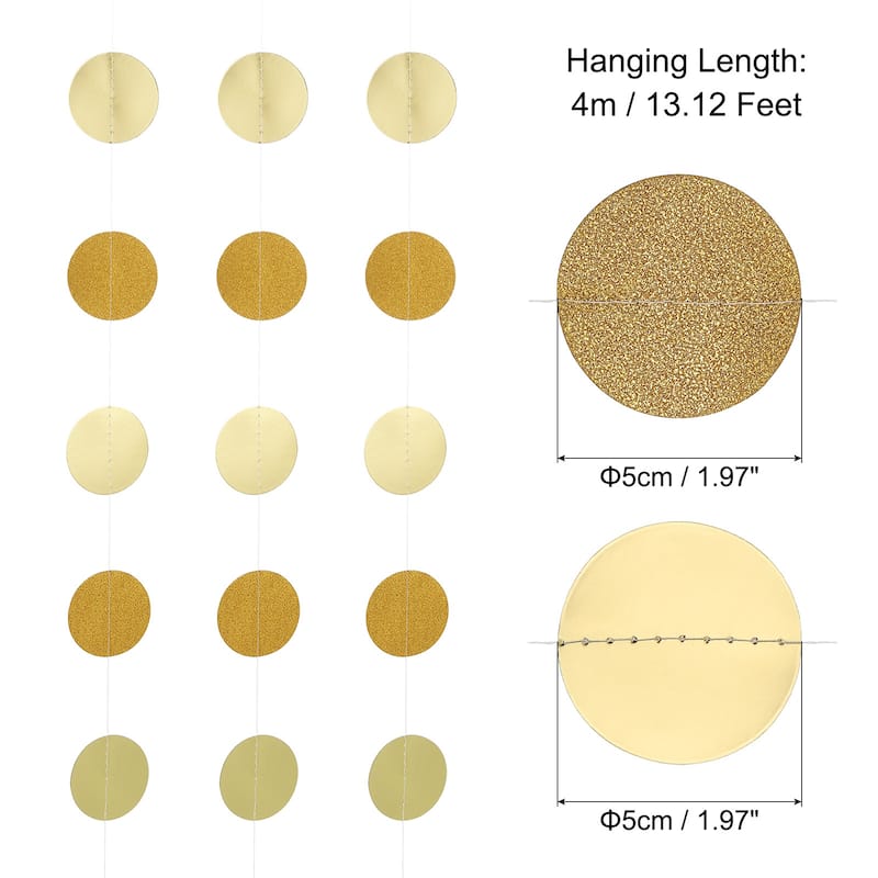 4 Pcs 13 Feet Circle Dots Garland Party Decorations