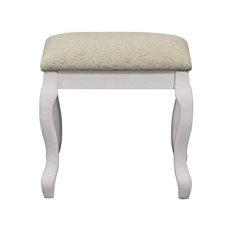Cherub Vanity Set Featuring Stool And Mirror White