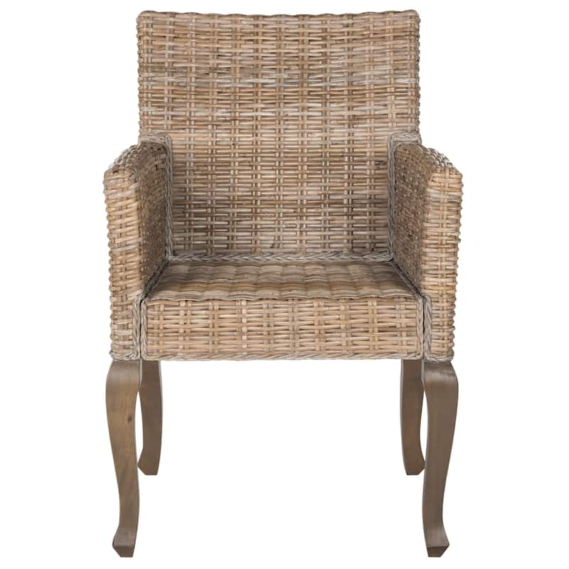 SAFAVIEH Alearda Natural Dining Chair (Set of 2) - 23" x 24.4" x 34" - 23Wx24Dx34H